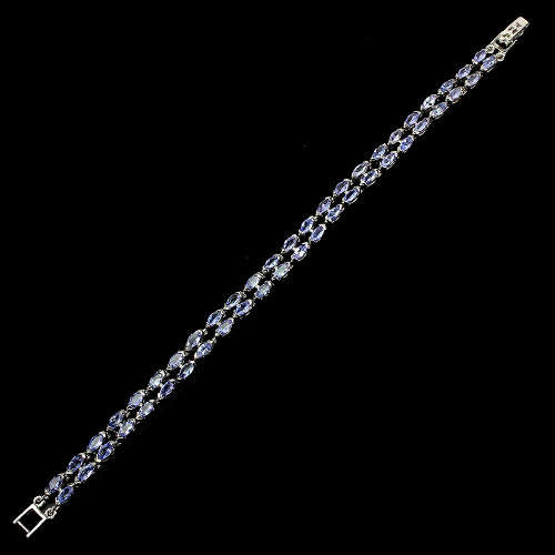 Enchanting Solid Sterling Silver 5 ct Natural Tanzanite Bracelet - weight 12.42 g