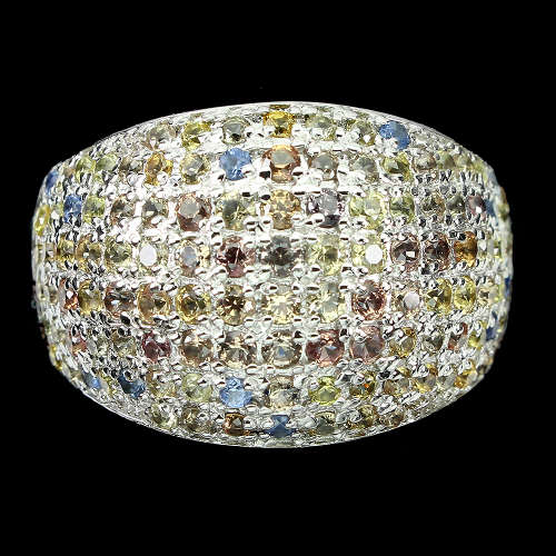 Spectacular 4 ct Natural Sapphire Solid Sterling Silver Ring - weight 9.62 g