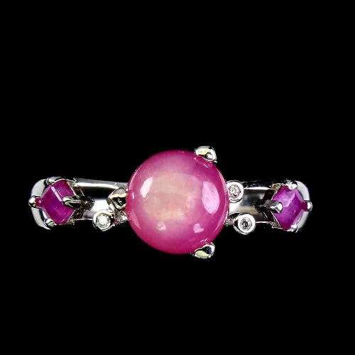 Awesome 1.9 ct Natural Ruby Solid Sterling Silver Ring - weight 2.75 g