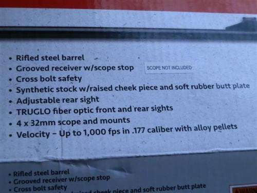 Model #90 - `Marksman`  Air Rifle .177 Cal with 4 x 32mm Scope and Mounts - Working Condition