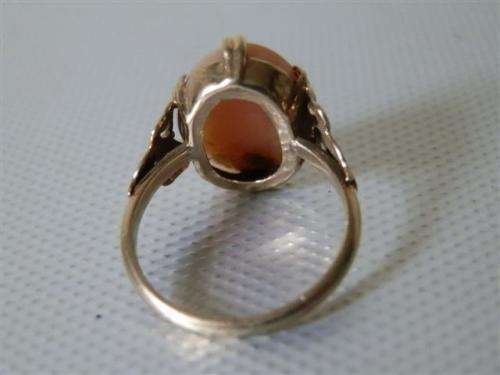Marvelous Antique Solid 9 ct Gold Cameo Ring - weight 3 g