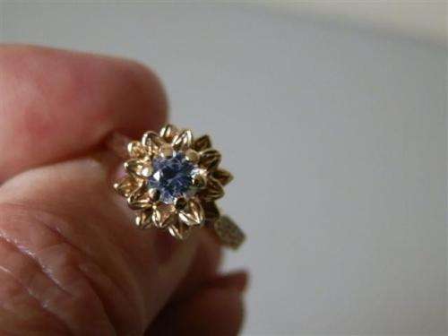 Vintage 9 ct Gold Blue Toapz Ring - weight 4 gram