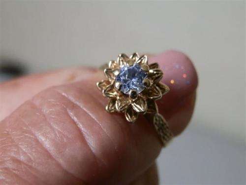 Vintage 9 ct Gold Blue Toapz Ring - weight 4 gram