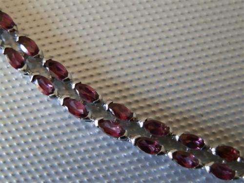 Sterling Silver Garnet Bracelet - weight 12.89 g