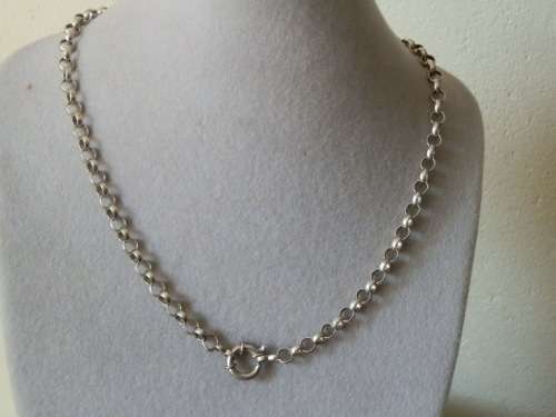 Heavy Sterling Silver Italian Belcher Neck Chain with Signoretti Clasp - weight 27.5 g