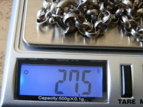 Heavy Sterling Silver Italian Belcher Neck Chain with Signoretti Clasp - weight 27.5 g