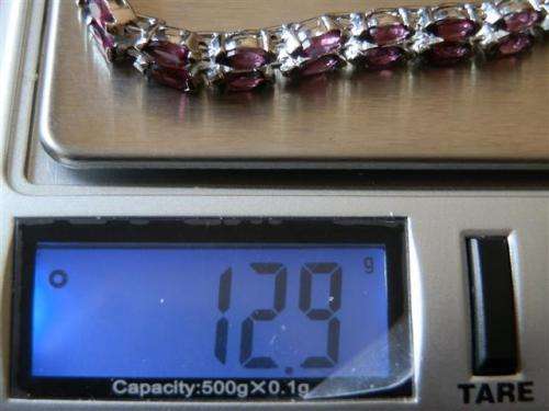 Sterling Silver Garnet Bracelet - weight 12.89 g