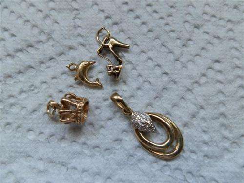 Solid 9 ct Gold Diamond Pendant and Charm Lot (1)