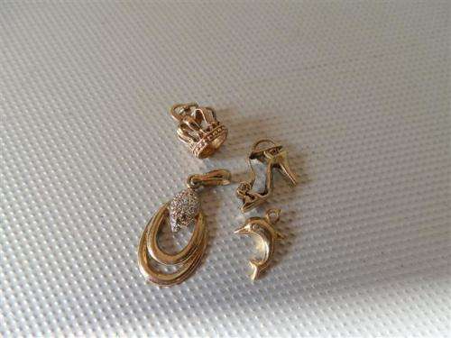Solid 9 ct Gold Diamond Pendant and Charm Lot (1)