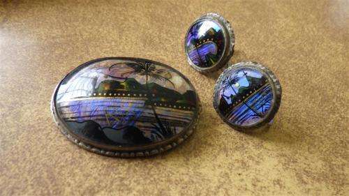 Vintage Butterfly Wing Brooch and Earring Set