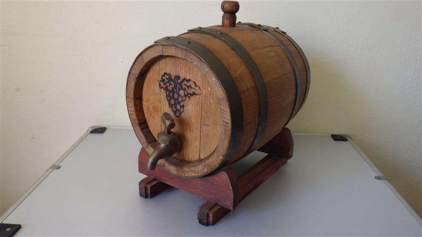 Oak Wood Wine Barrel on Stand