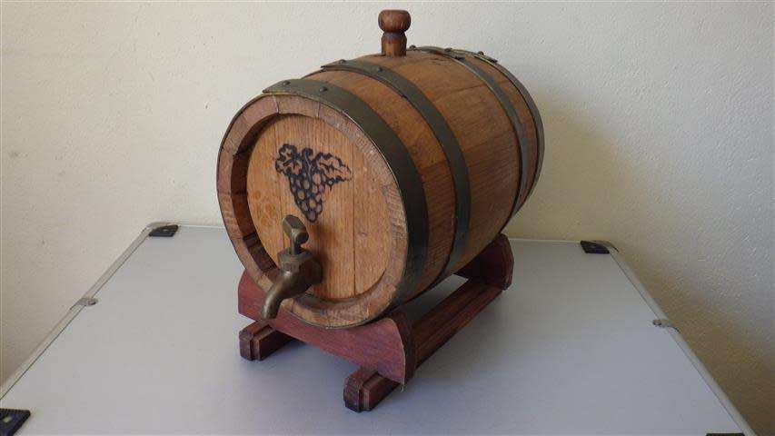 Oak Wood Wine Barrel on Stand