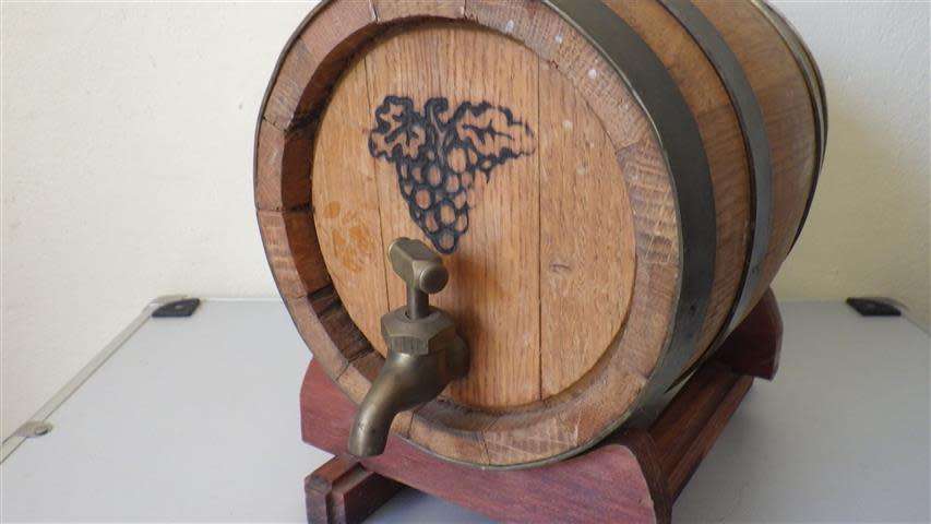 Oak Wood Wine Barrel on Stand
