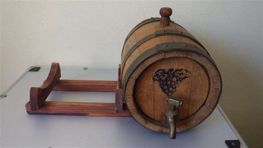 Oak Wood Wine Barrel on Stand