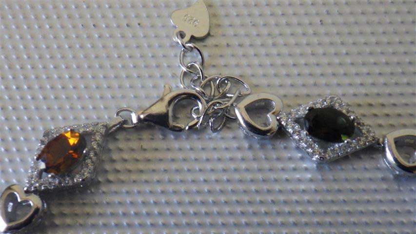 Smashing Sterling Silver Multi Gem Bracelet - weight 10.8 g