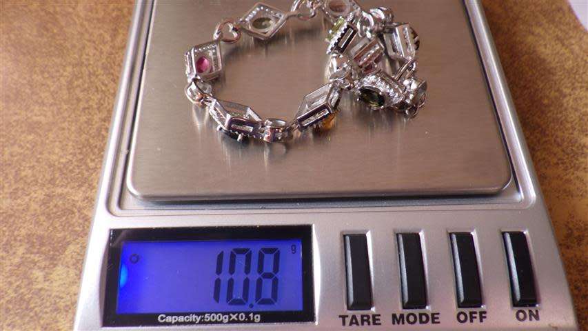Smashing Sterling Silver Multi Gem Bracelet - weight 10.8 g