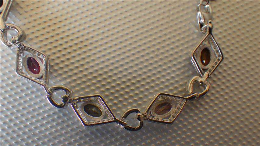 Smashing Sterling Silver Multi Gem Bracelet - weight 10.8 g