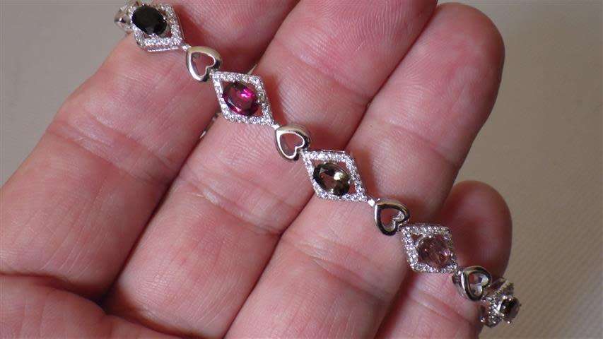 Smashing Sterling Silver Multi Gem Bracelet - weight 10.8 g