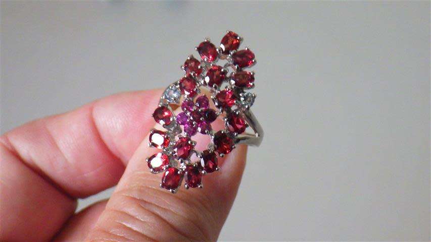 Marvelous Sterling Silver Garnet Ring