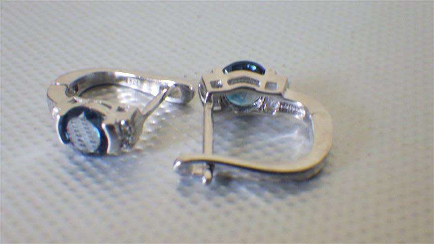 Marvelous Sterling Silver Blue Topaz Earrings