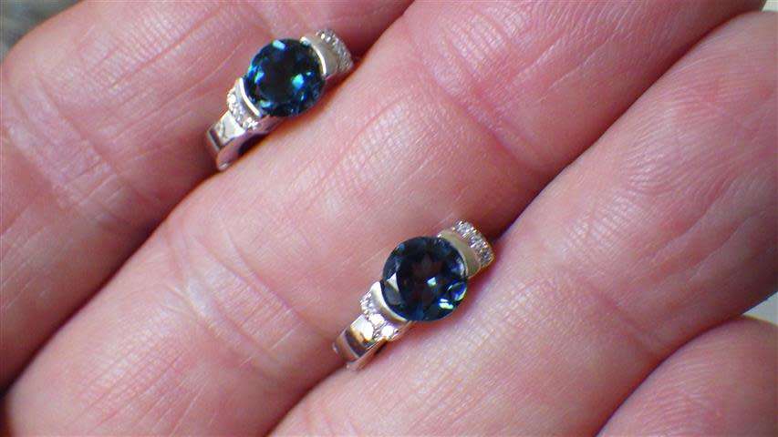 Marvelous Sterling Silver Blue Topaz Earrings