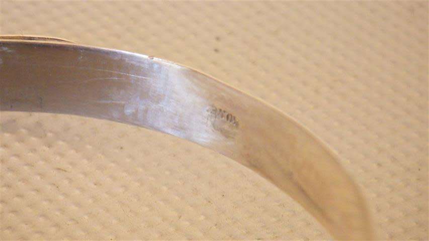 Magnificent Vintage Sterling Silver Cameo Bangle - weight 20.5 g