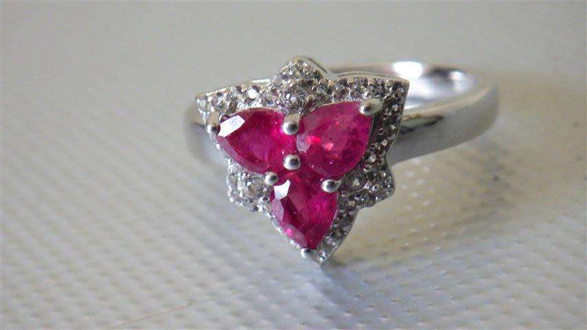 Charming Sterling Silver Ruby Ring