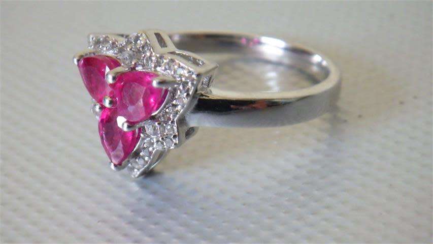 Charming Sterling Silver Ruby Ring