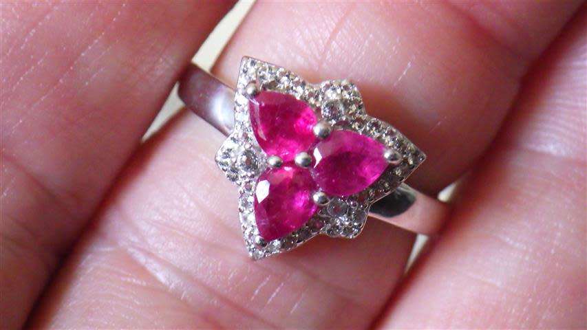 Charming Sterling Silver Ruby Ring