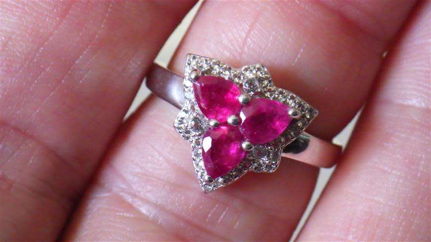Charming Sterling Silver Ruby Ring