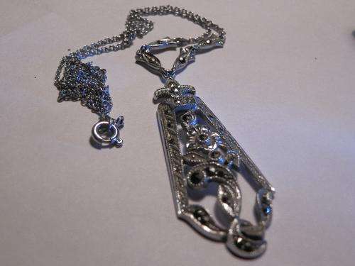 Vintage silver marquzette necklace