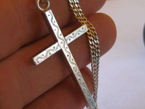 Sterling silver cross and chain