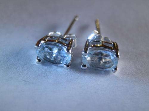 Sterling silver blue topaz earrings - shipping R40 insured