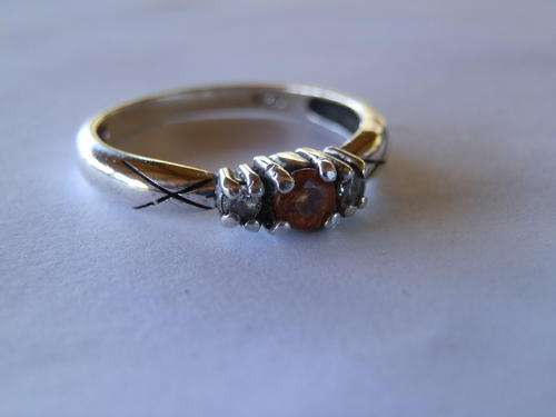 Vintage sterling silver orange sapphire ring - 2 weeks to pay