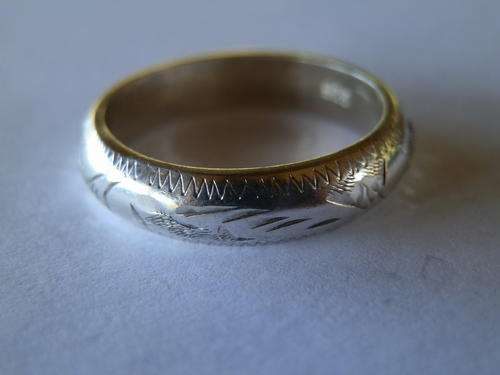 Sterling silver engraved ring