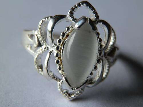 Sterling silver white cat's eye ring - two (2) weeks to pay