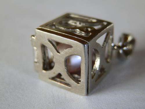 Silver pearl-in-the-box pendant - two (2) weeks to pay