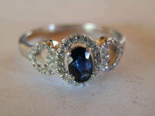 New solid sterling silver blue sapphire quartz and topaz ring - two (2) weeks to pay
