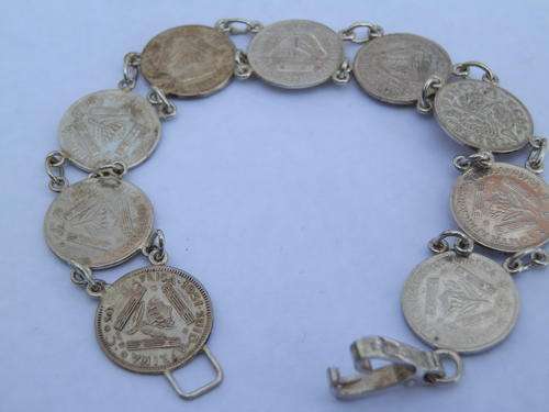 Heavy - 16.4 gram - sterling silver coin bracelet - two (2) weeks to pay
