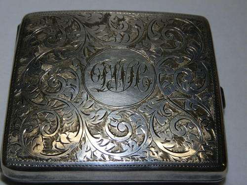 Antique 137.5 g silver Birmingham cigarette case, circa 1919  - thirty (30) days to pay