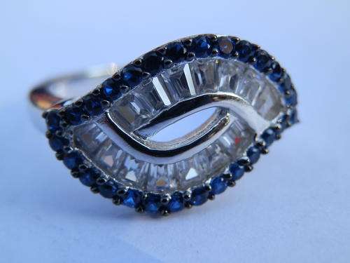 New sterling silver sapphire and topaz ring - thirty (30) days to pay