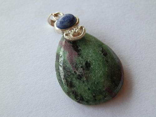 New sterling silver ruby zoisite pendant - seven (7) days to pay