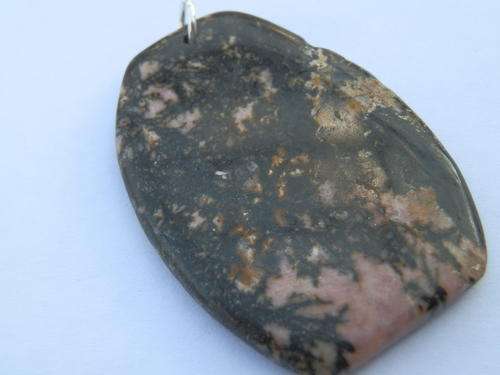 Sterling silver natural rhodonite pendant - seven (7) days to pay