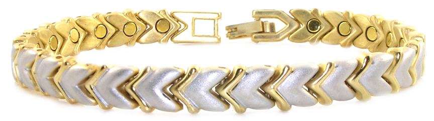 2-TONE LADIES MAGNETIC THERAPY GOLF TENNIS BRACELET
