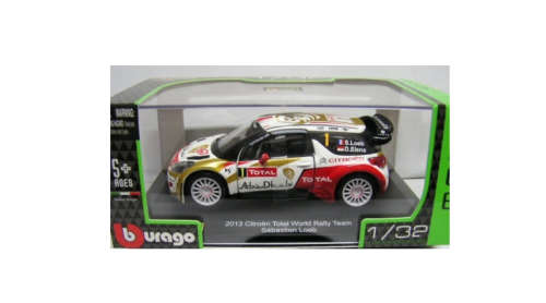 Bburago 1/32 Scale Rally Car - 2013 Citroen Total World Rally Team Sebastien Loeb