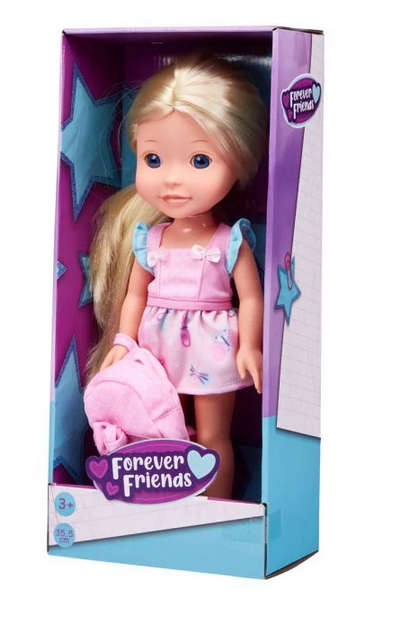 Forever Friends 14 Inch Doll (35.5 cm) Pink Dress With Backpack