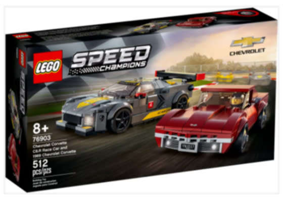 LEGO 76903 Speed Champions Chevrolet Corvette C8.R Race Car & 1969 Chevrolet Corvette(Discontinued)