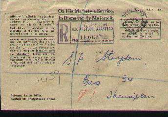 Union of SA: Postal History RLO Cape Town
