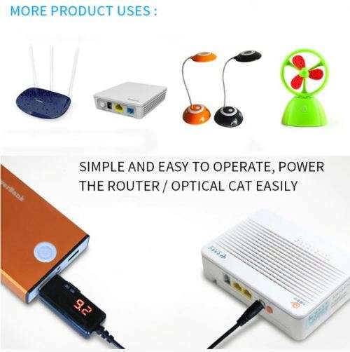 USB DC 5V to 9V  12V Step-up Converter Cable