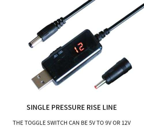 USB DC 5V to 9V  12V Step-up Converter Cable